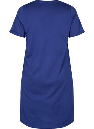 Short sleeved cotton nightdress with print, Midnight W. Crois, Packshot image number 1
