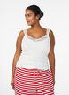 Viscose top with lace edge, Vanilla, Model image number 0