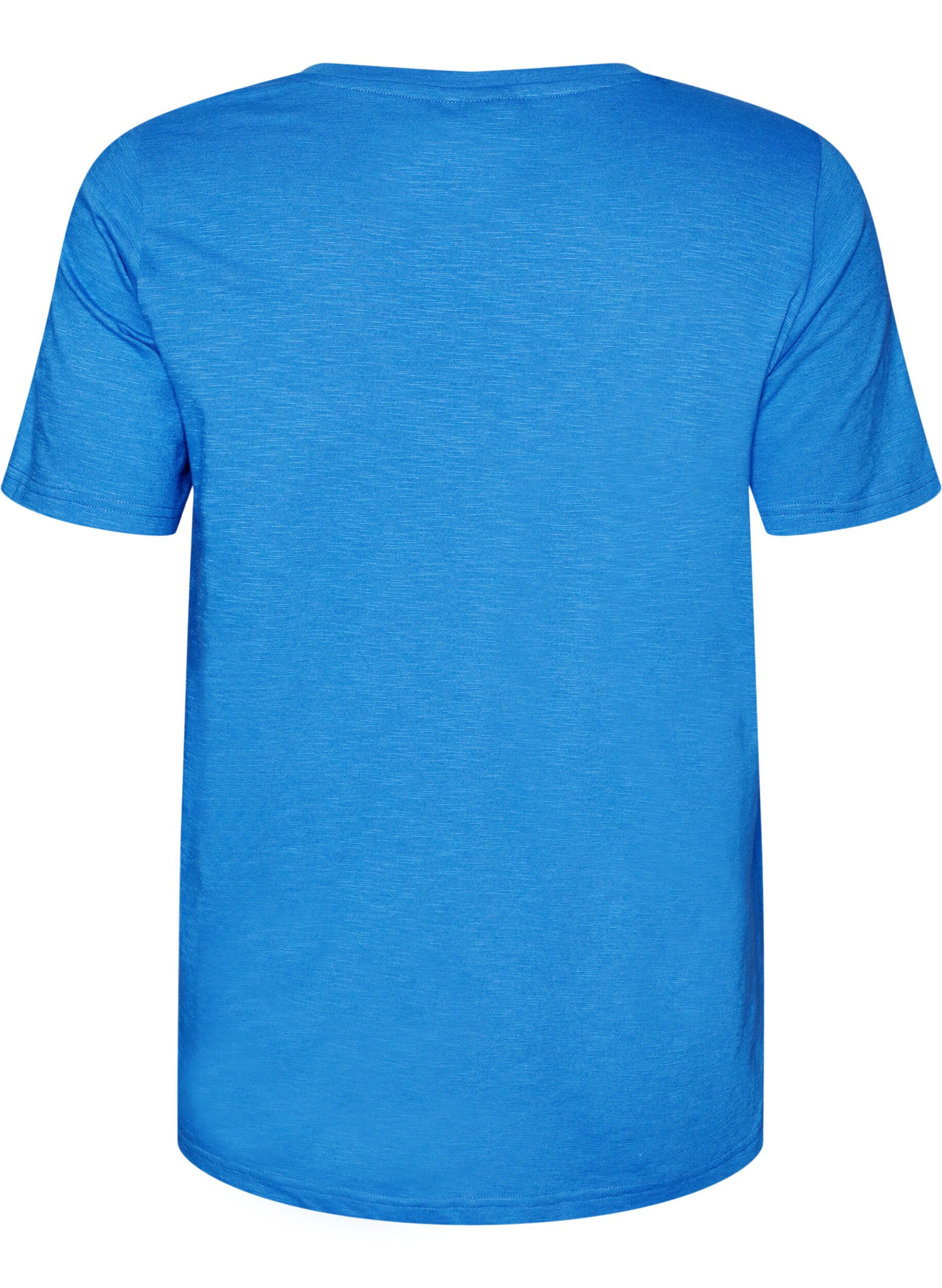 Zizzifashion Short-sleeved basic t-shirt with v-neck, Blue, Packshot image number 1