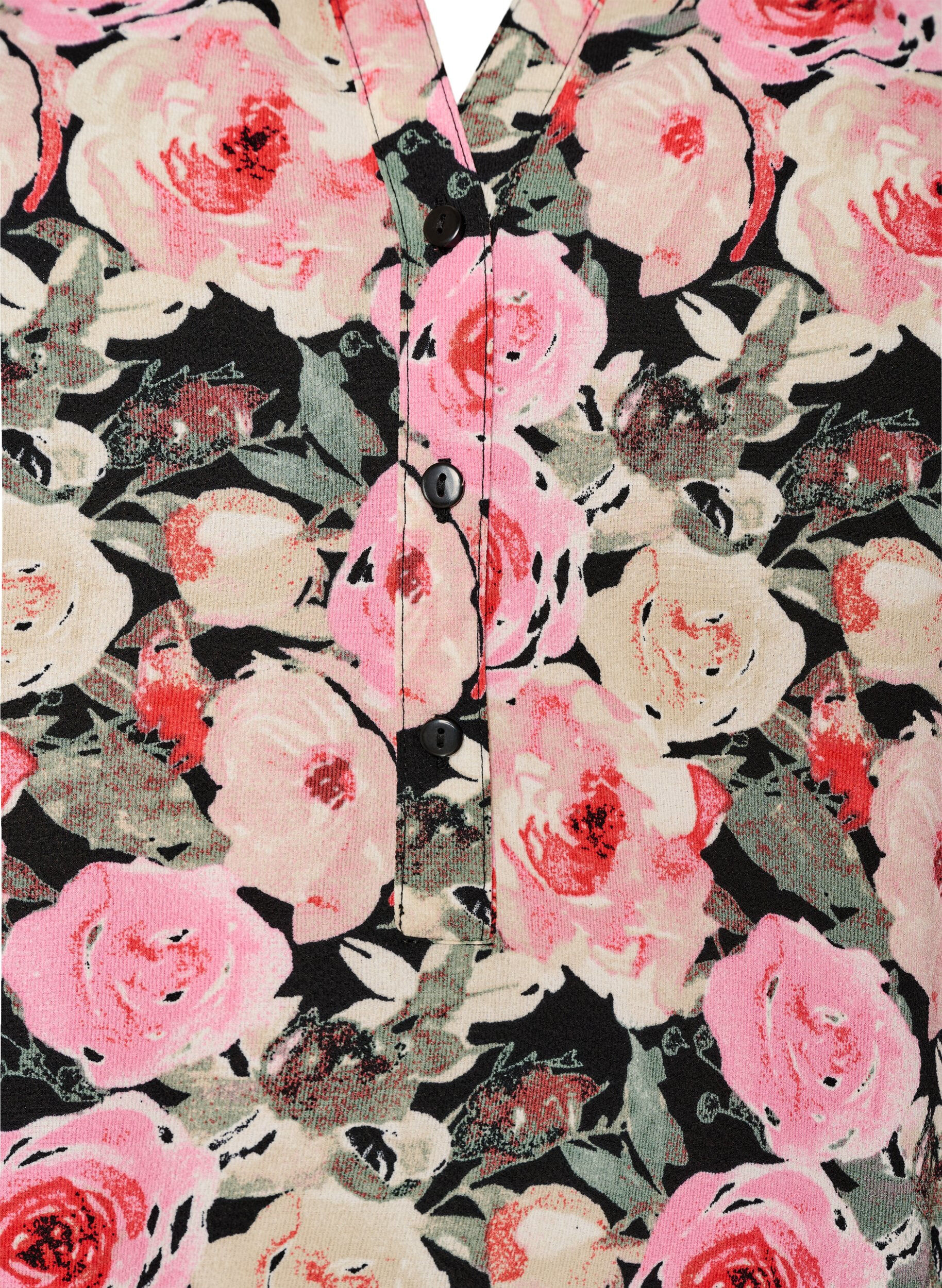 Zizzifashion Blouse with short sleeves and v-neck, Rose, Packshot image number 2