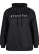 Sweatshirt with hood and print, Black, Packshot image number 0
