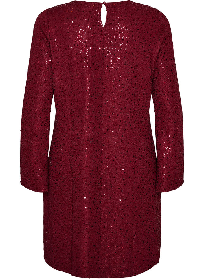 Short sequin dress with an A-line shape, Red, Packshot image number 1
