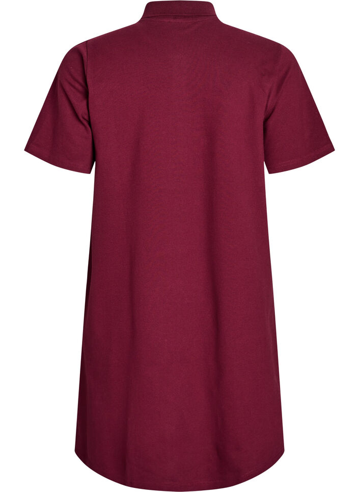 Short A-line polo dress, Dark Bordeaux, Packshot image number 1