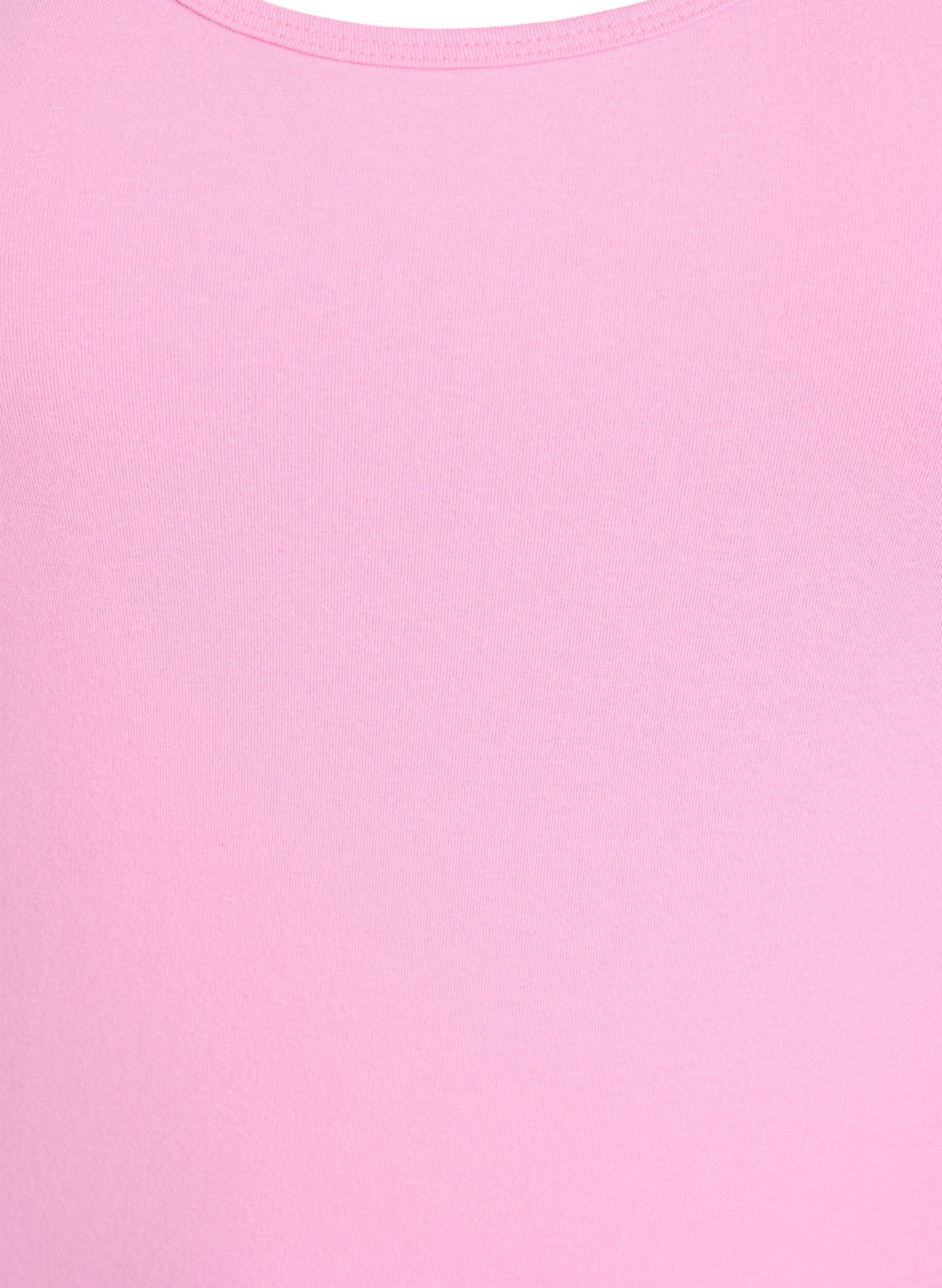 ZizzifashionSolid color basic top in cotton, Pink, Packshot image number 2
