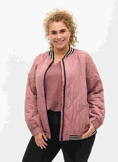 Bomber jacket with pockets and glitter