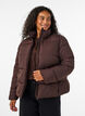 Short puffer jacket with a high collar, Brown, Model image number 0