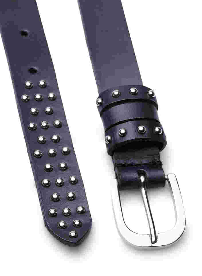 Studded leather belt, Black, Packshot image number 2