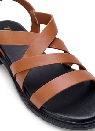 Leather summer sandal with a wide fit, Friar Brown, Packshot image number 3