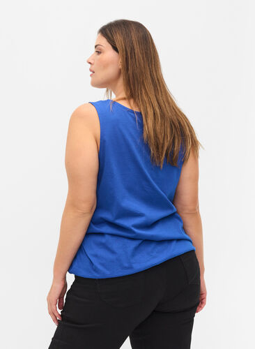 Cotton top with elasticated band in the bottom, Dazzling Blue, Model image number 1