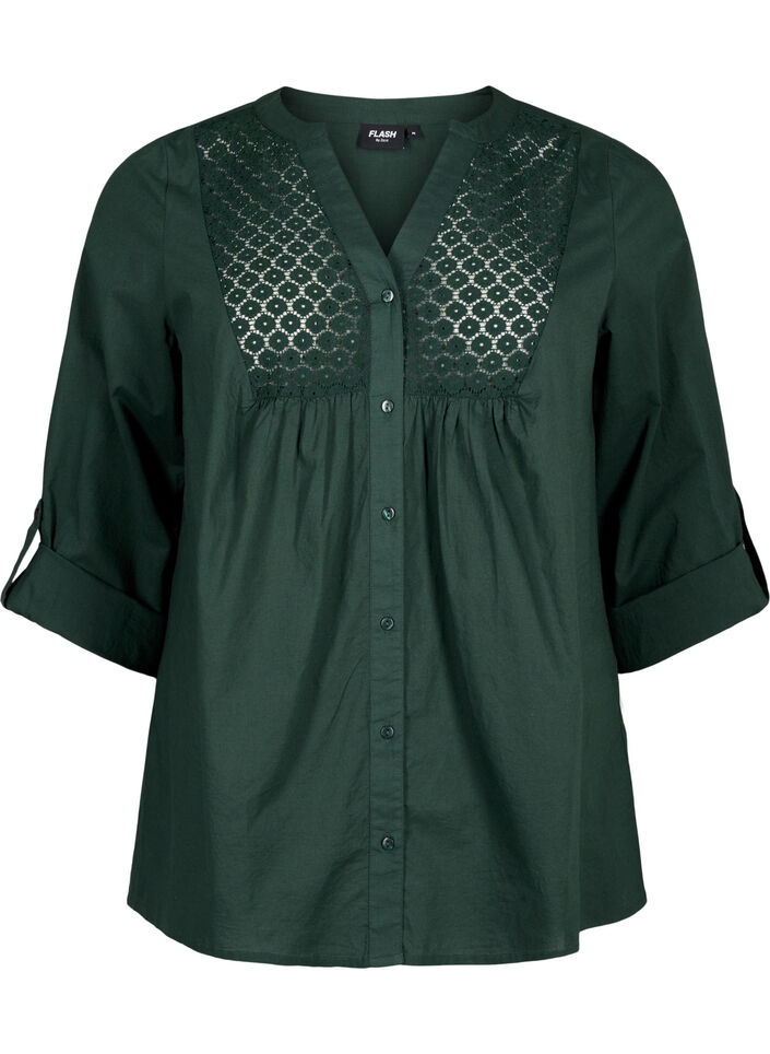 FLASH - Shirt with crochet detail, Scarab, Packshot image number 0