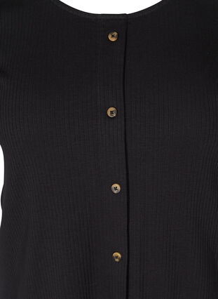Short-sleeved T-shirt with buttons, Black, Packshot image number 2