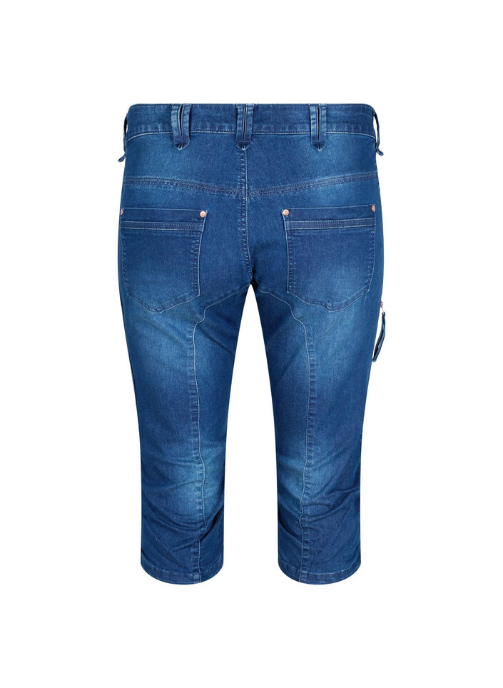 Slim fit capri jeans with pockets, Blue, Packshot image number 1