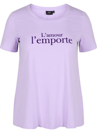 Short-sleeved t-shirt with print,  Lavender LAMOUR, Packshot image number 0