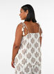 Patterned top with tie straps, Vanilla, Model image number 2