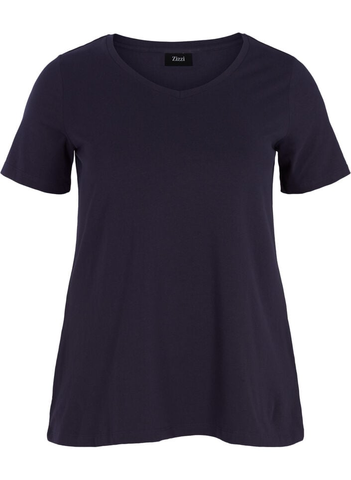 Basic plain cotton t-shirt, Blue, Packshot image number 0