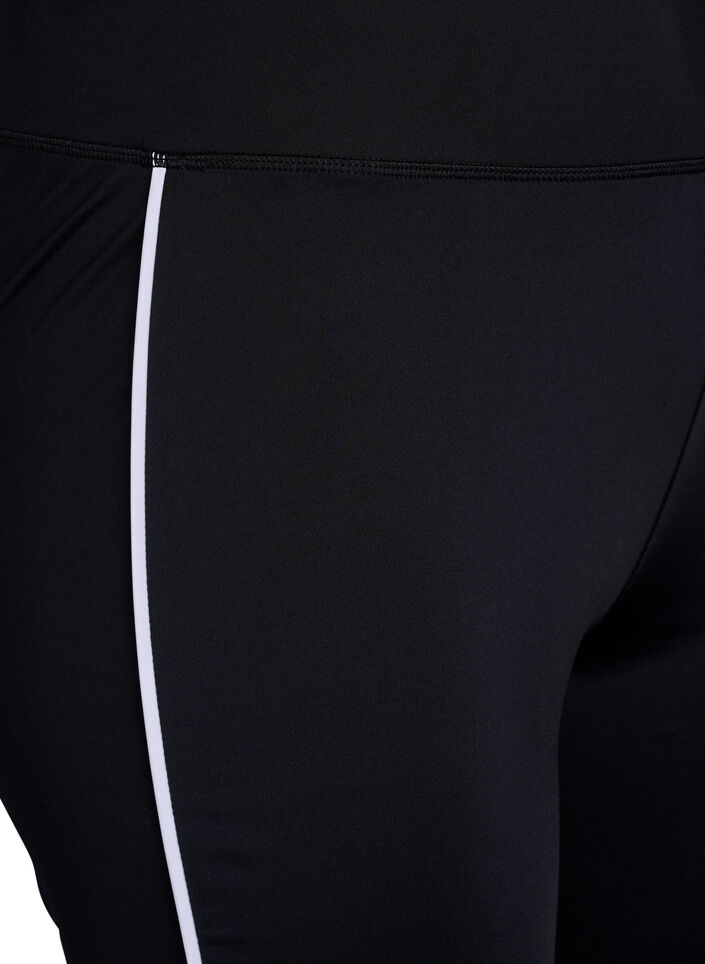 Flared workout pants with contrast piping, Black, Packshot image number 2