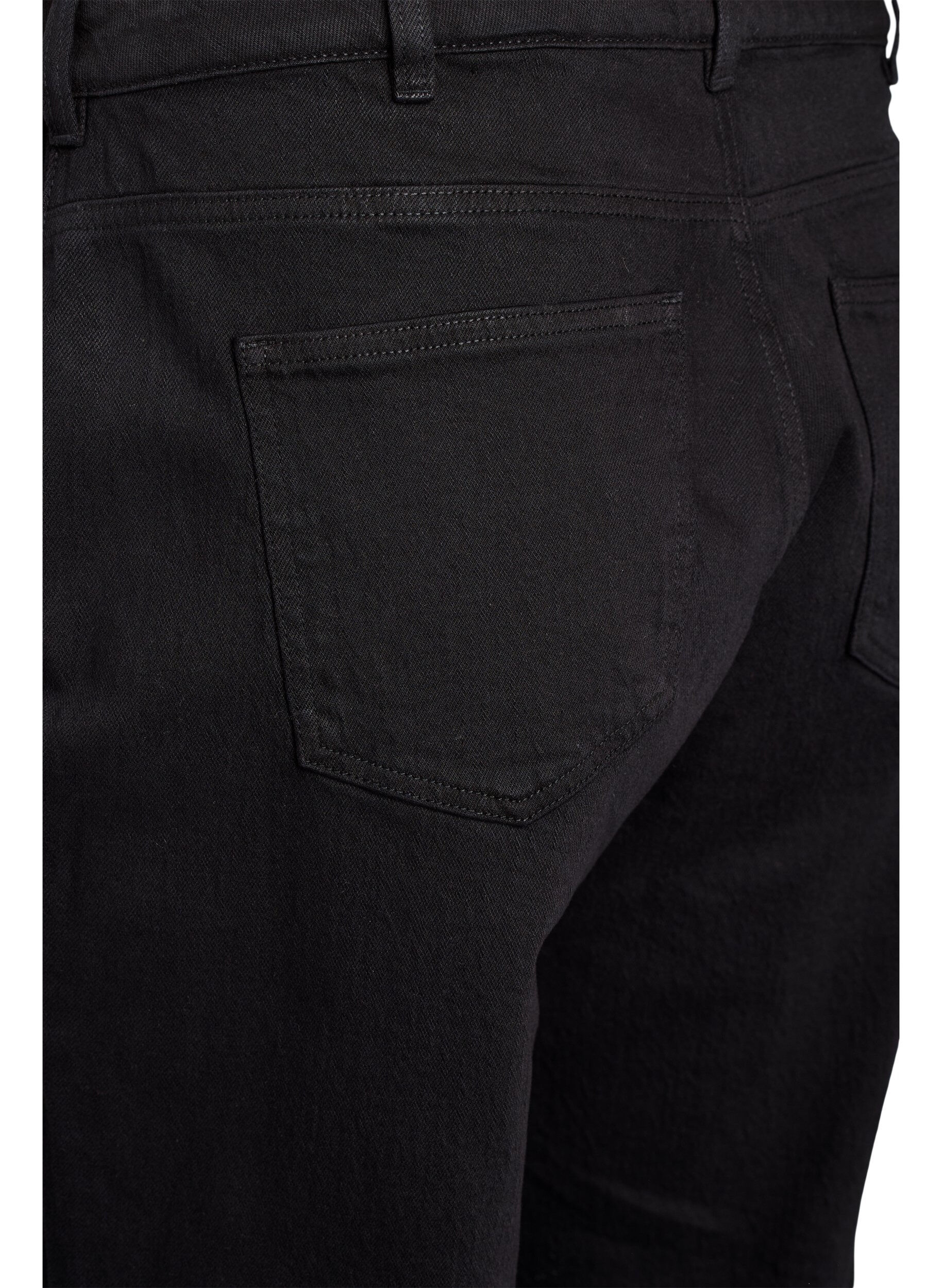 Zizzifashion Loose jeans with cropped length, Black, Packshot image number 3