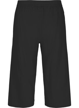 7/8 cotton blend pants with linen, Black, Packshot image number 1