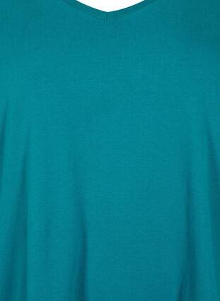 Basic plain cotton t-shirt, Deep Lake, Packshot image number 2