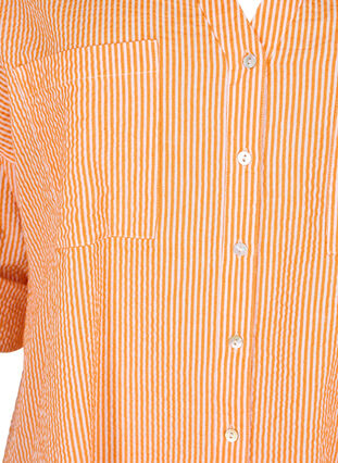 Striped cotton shirt with 3/4 sleeves, Exuberance Stripe, Packshot image number 2