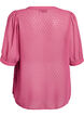 Short-sleeved shirt blouse with dotted texture, Rose, Packshot image number 1