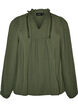 Blouse with V-neck and crochet trim, Green, Packshot image number 0
