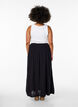 FLASH - Viscose maxi skirt with smocking, Black, Model image number 2