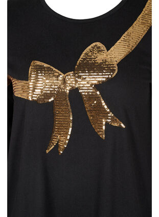 Christmas jumper with sequins, Black Bow Gold, Packshot image number 2