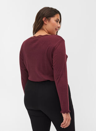 Close-fitting blouse with a lace trim, Port Royal, Model image number 1