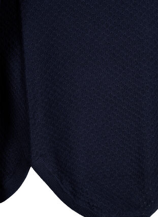 Pullover in organic cotton with texture pattern, Navy Blazer, Packshot image number 3