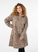 Long-sleeved denim dress with zebra print, Brown Zebra AOP, Model image number 0