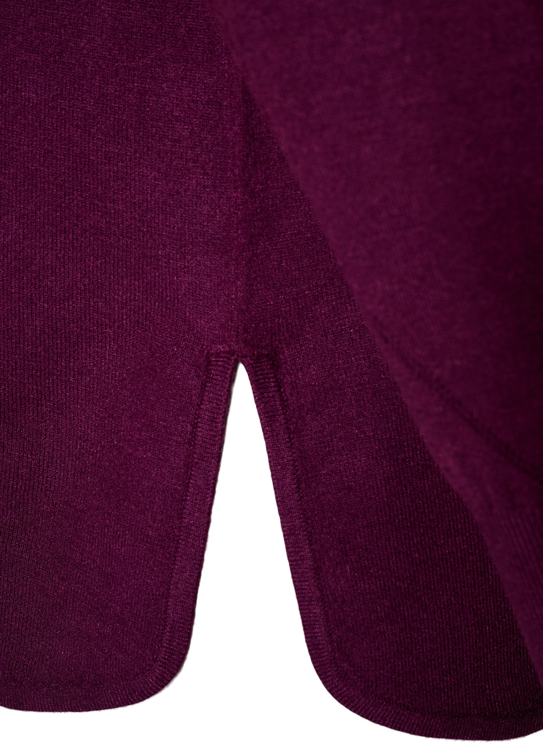 ZizzifashionKnitted blouse with round neck and knitted pattern, Red, Packshot image number 3