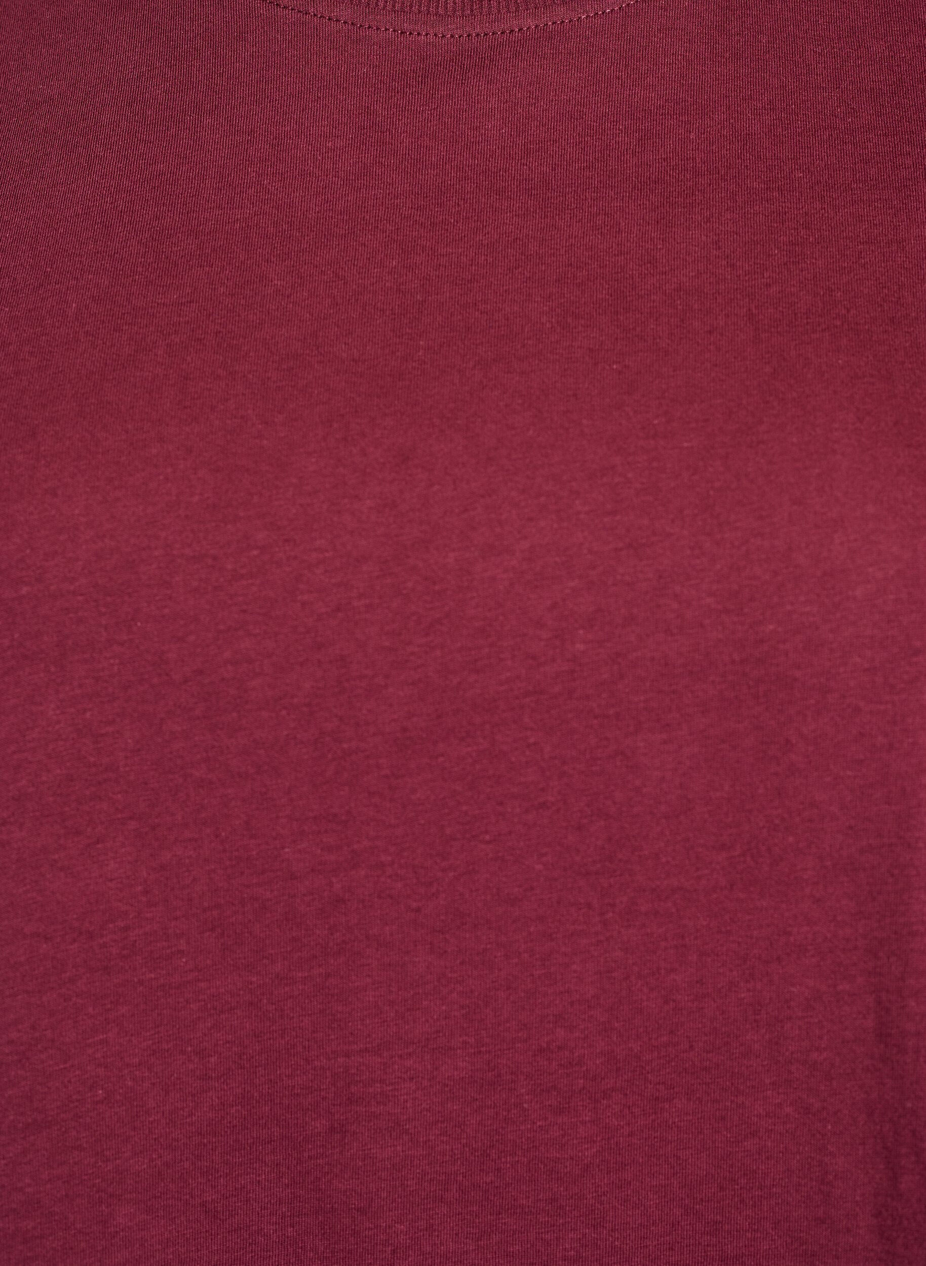 ZizzifashionBasic cotton T-shirt with round neck, Dark Bordeaux, Packshot image number 2