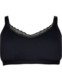 Ribbed bra with lace