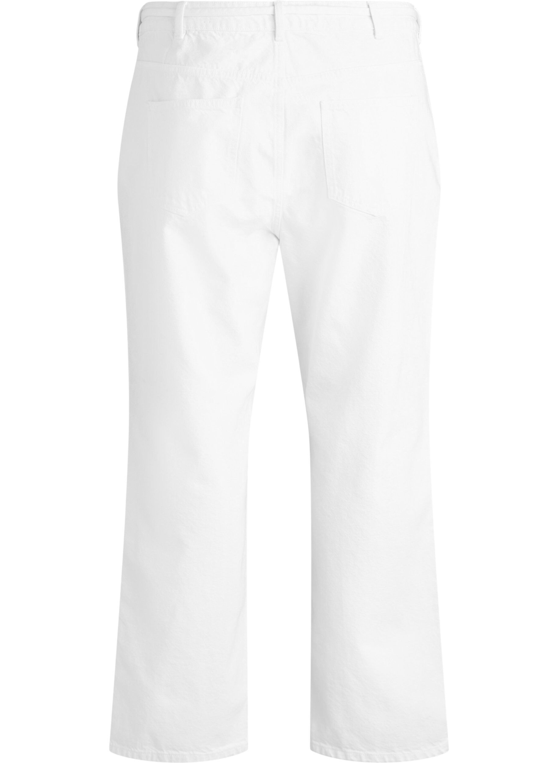 Zizzifashion Straight fit jeans with a tie belt, White, Packshot image number 1