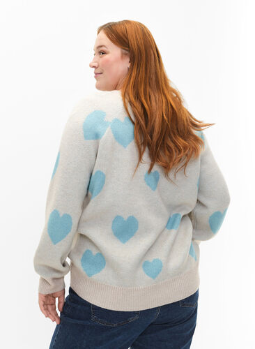 Pullover with hearts, P. Stone/Reef Waters, Model image number 1