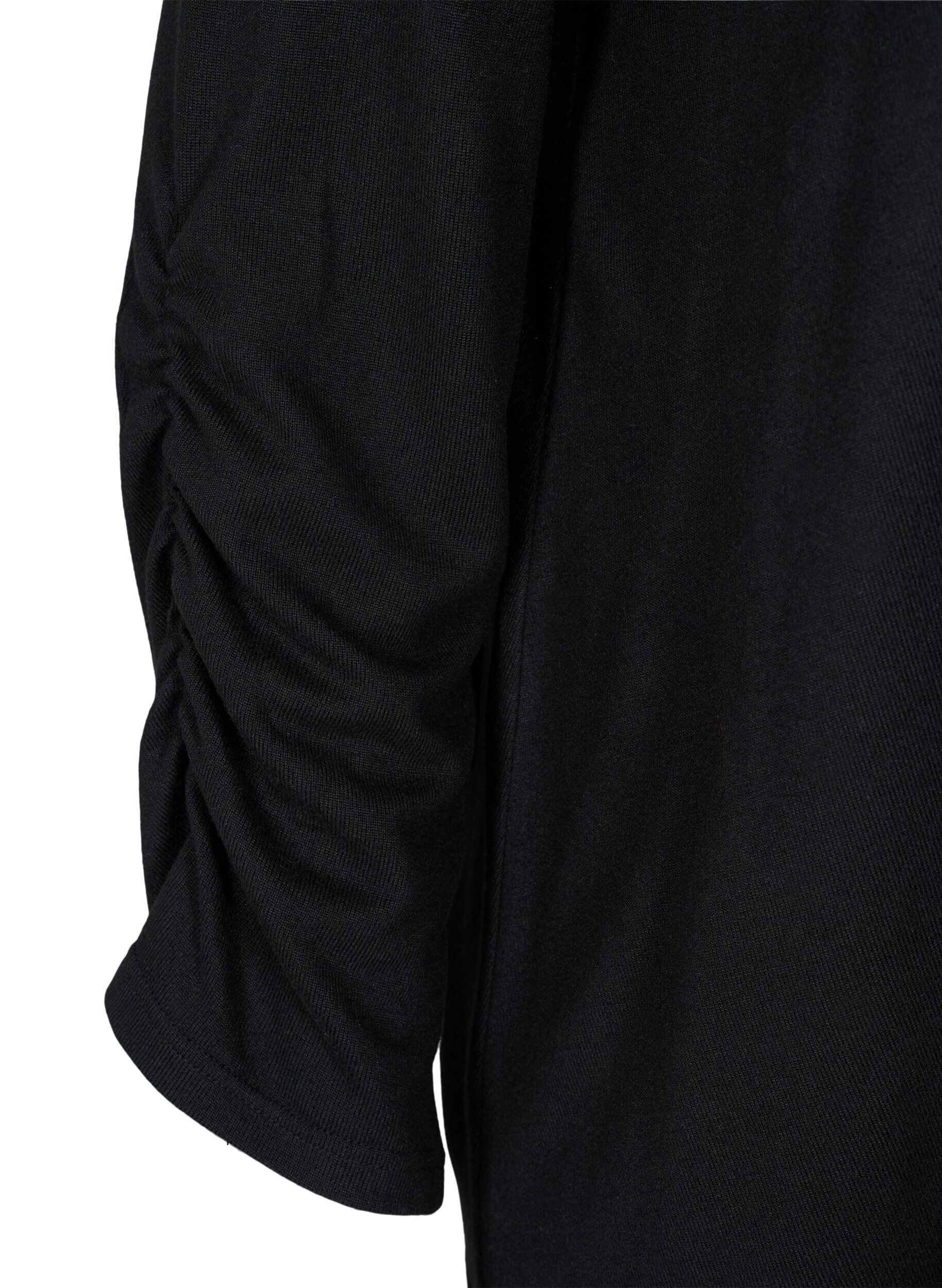 Zizzifashion Top with similiste and long sleeves, Black, Packshot image number 3