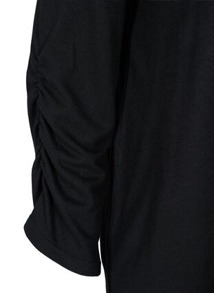 Top with similiste and long sleeves, Black, Packshot image number 3