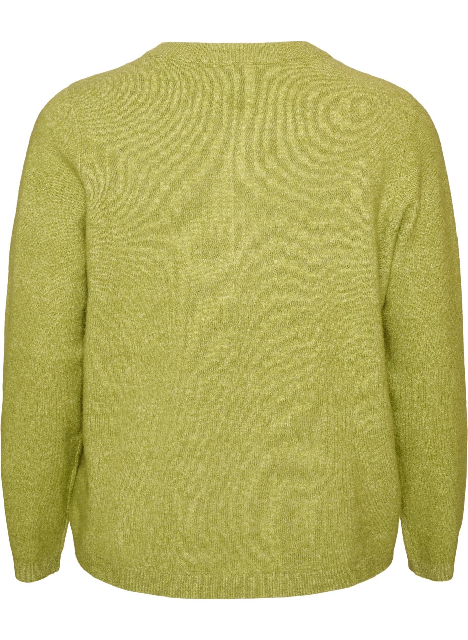 ZizzifashionCardigan with buttons and a rounded front, Green, Packshot image number 1