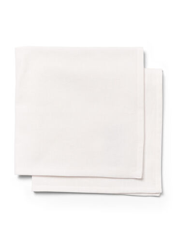 Cotton napkins in a 2-pack, White Alyssum, Packshot image number 1