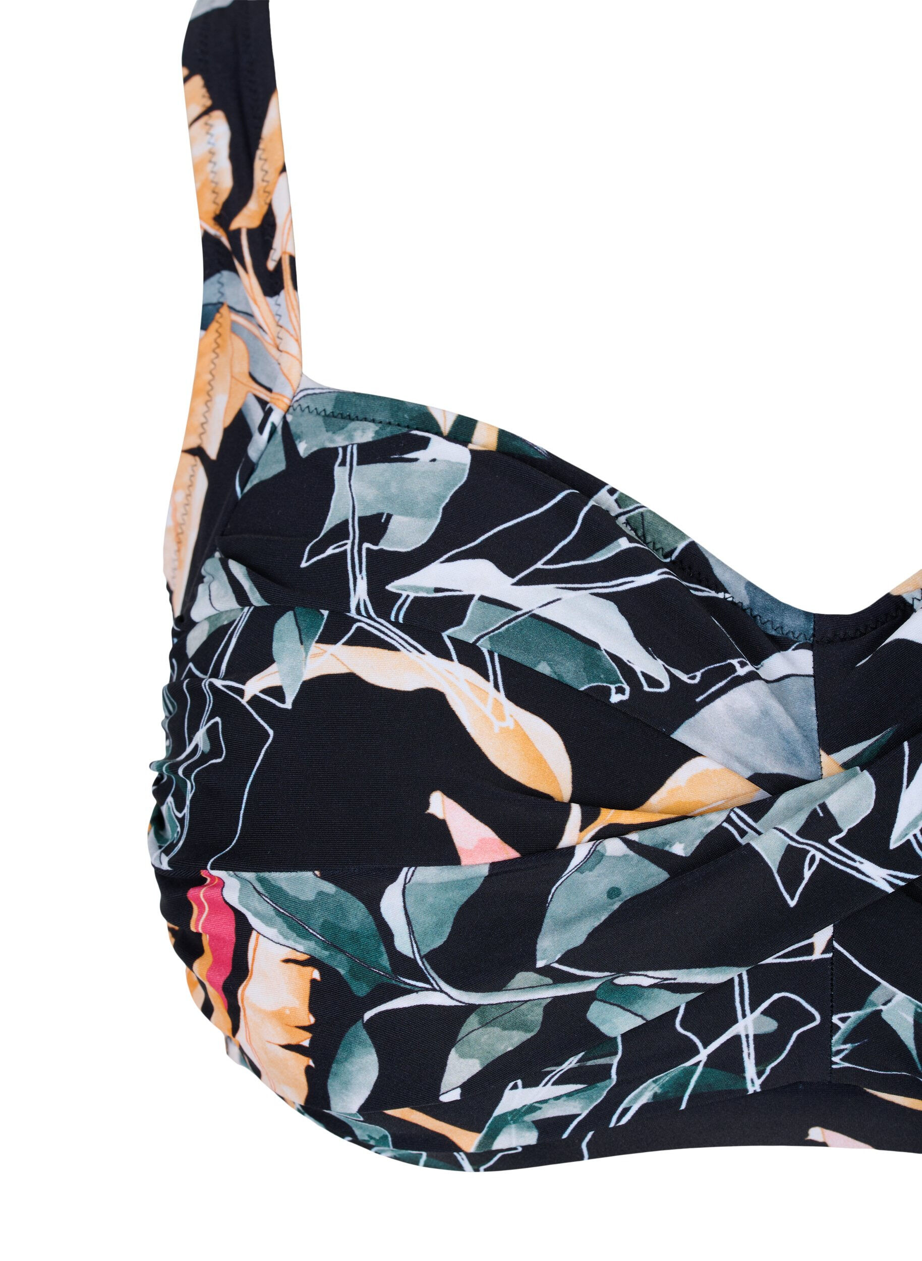 Zizzifashion Printed bikini top, Leaf Print, Packshot image number 2