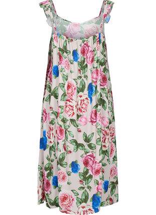 Floral midi dress with ruffles, Bright Flower , Packshot image number 1
