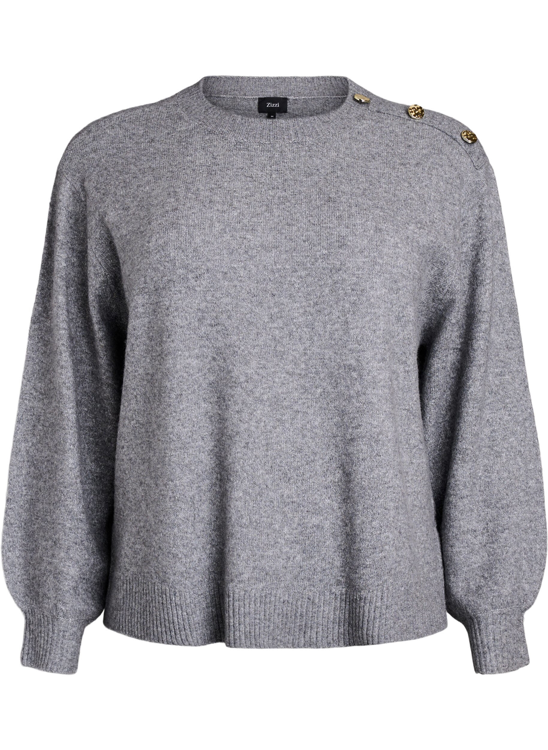Knit blouse with button detail
