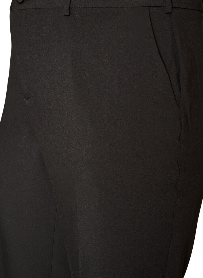 Tailored trousers with a high waist and pressed creases, Black, Packshot image number 2