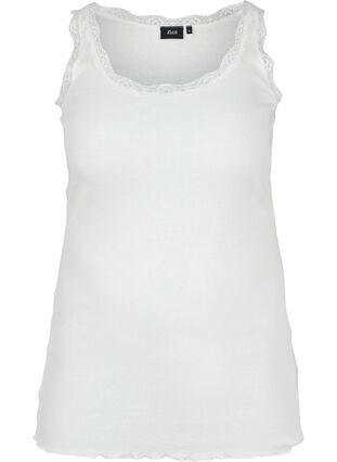 Top with lace trim, Snow White, Packshot image number 0