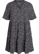 Short sleeve dress with a-line and cutlines, Black, Packshot image number 0