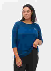 Workout top with 3/4 sleeves, Poseidon, Model