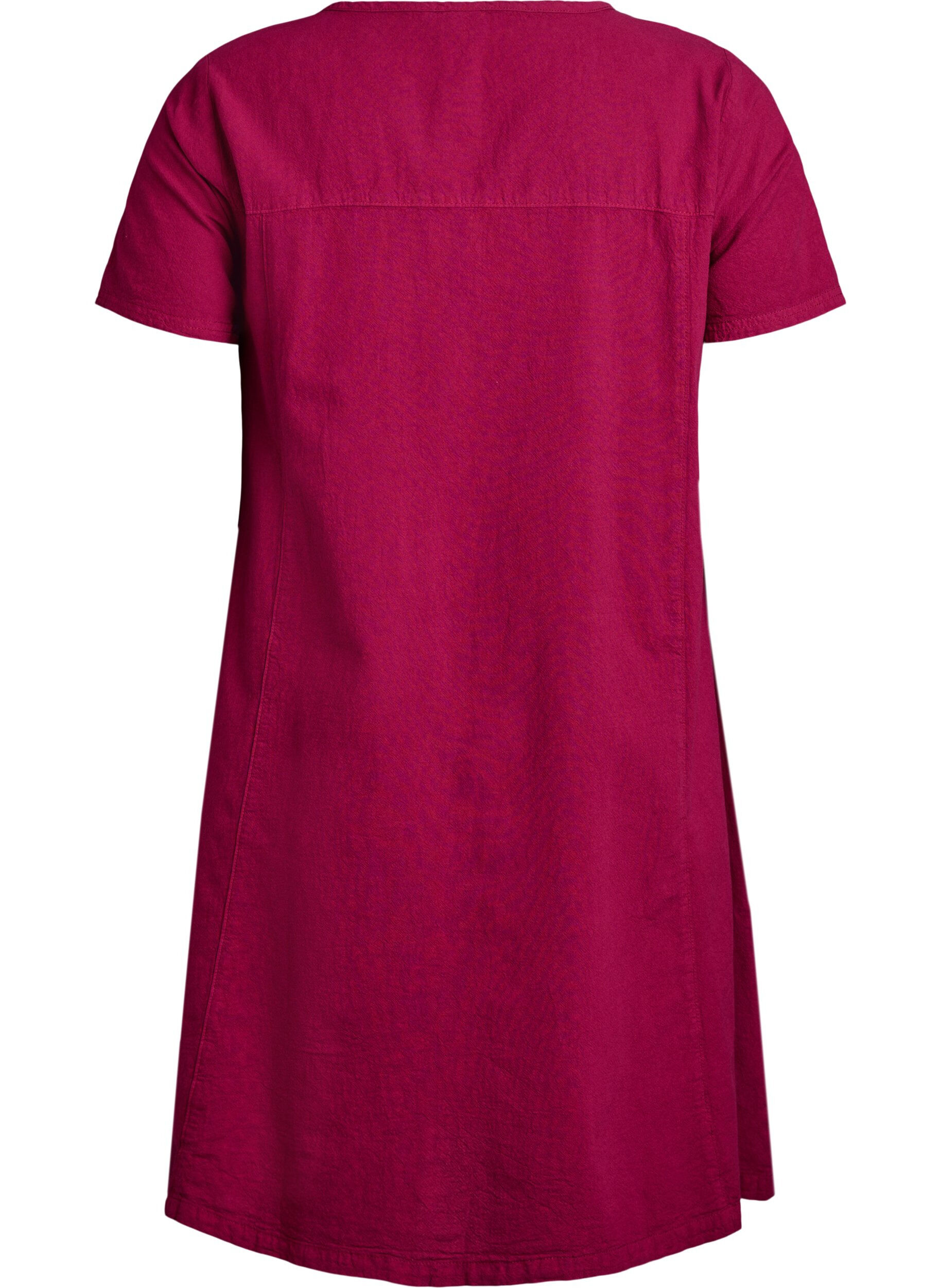 ZizzifashionShort-sleeved cotton dress, Red, Packshot image number 1