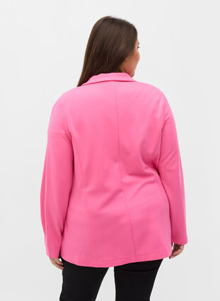 Simple blazer with button, Azalea Pink, Model image number 1