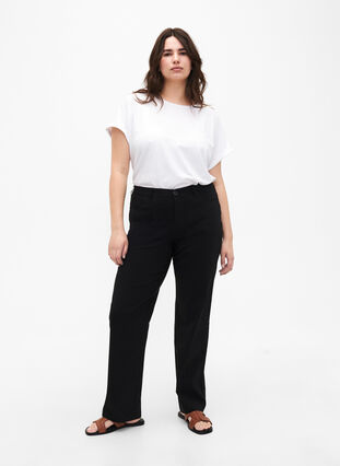 Classic pants in a viscose mix, Black, Model image number 0